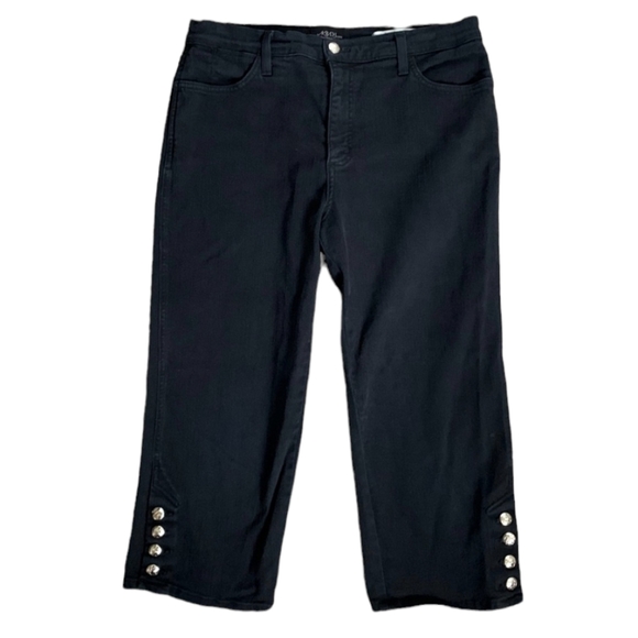 NYDJ Not Your Daughters Jeans side leg buttons Capri jeans NWOT - Picture 4 of 13